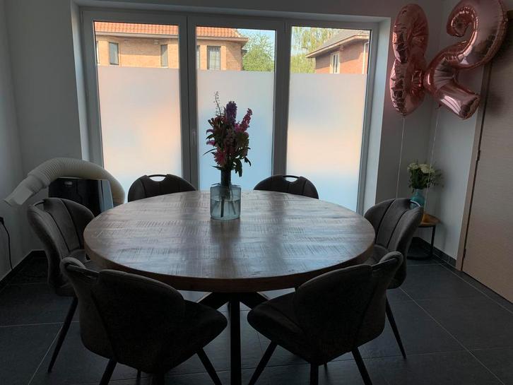 Ronde tafel mangohout 160 diameter, Huis en Inrichting, Tafels | Eettafels, Zo goed als nieuw, Ophalen