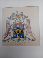 Gravure ancienne, blason de Marchal, lot 163, Enlèvement ou Envoi