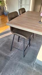 2 stijlvolle barkrukken – industriële look - groen leer, Ophalen