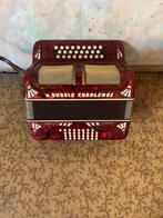 accordéon ancien de couleur rouge marbré, conservé dans sa m, Musique & Instruments, Accordéons, Enlèvement, Comme neuf