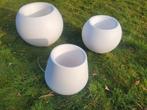 ELHO witte design bloempotten, Tuin en Terras, Bloempotten, Ophalen, Gebruikt, Kunststof, Balkon