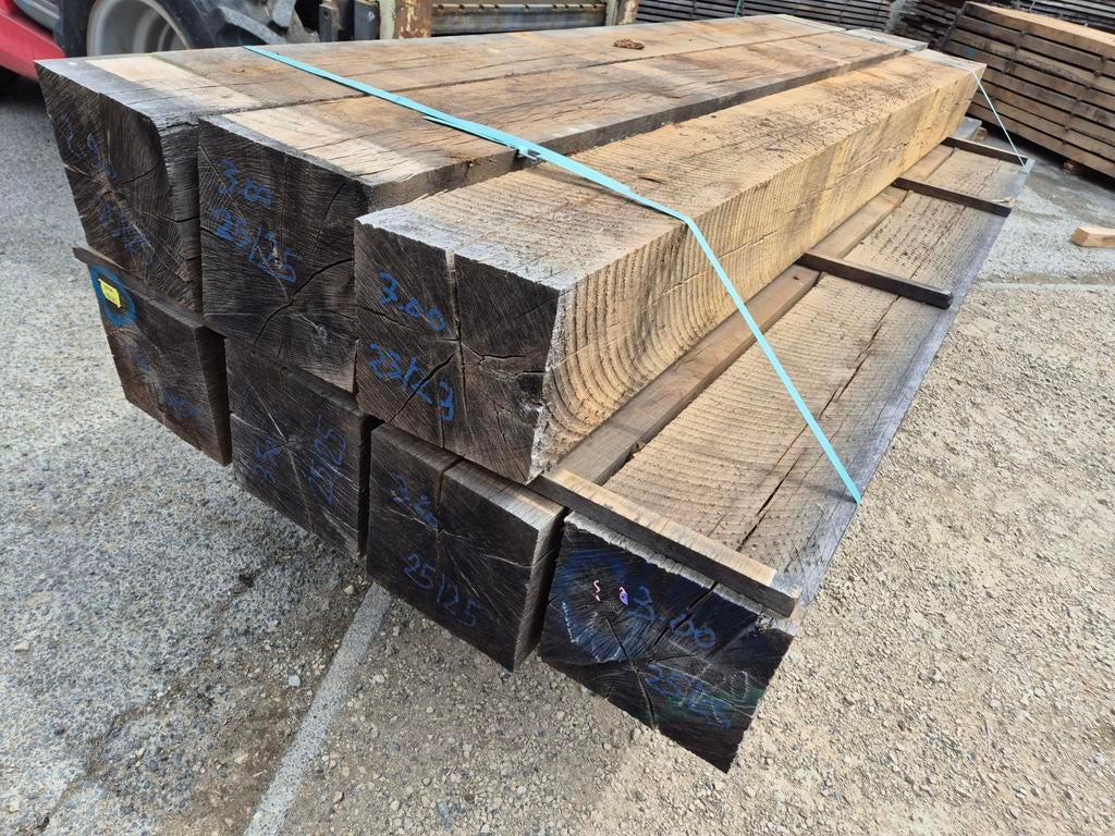 Pak eiken balken 25x25, Tuin en Terras, Ophalen, Balken