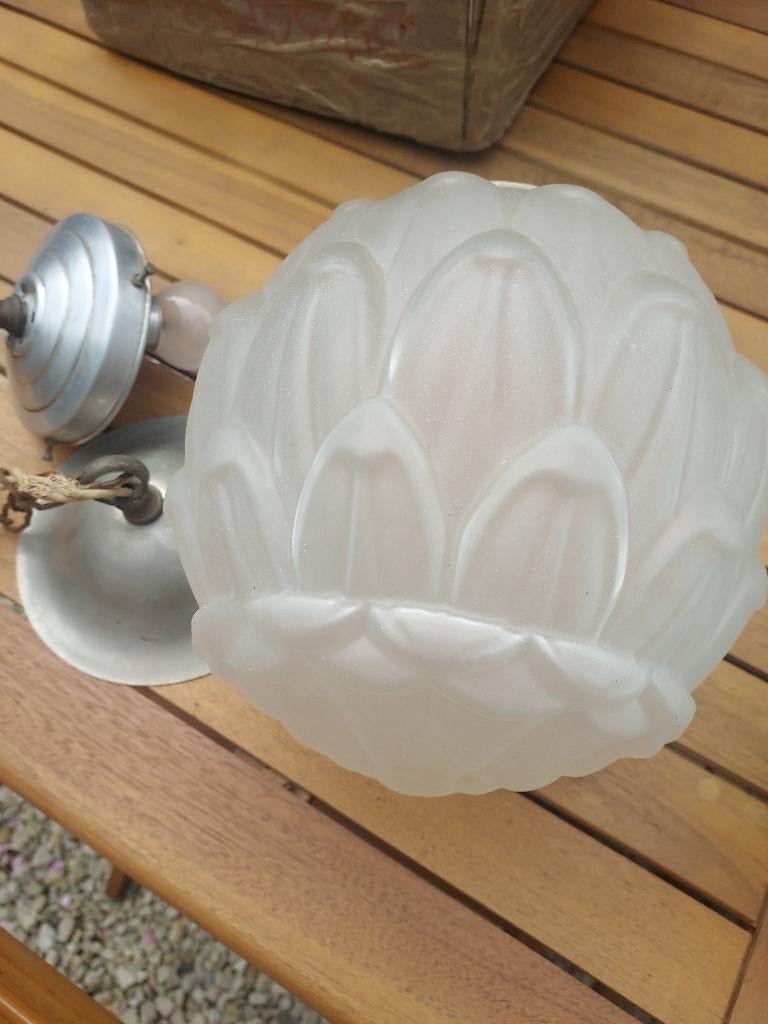 Lustre globe art déco, Antiquités & Art, Enlèvement ou Envoi