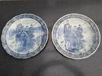 Bord(en) Delfts blauw Boch 40 cm paard, slee, dame, menner, Antiquités & Art, Antiquités | Assiettes décoratives & Carrelages
