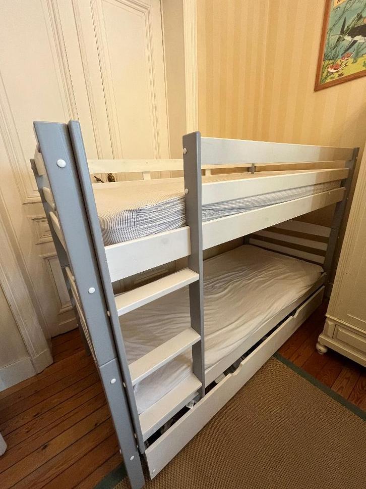Lits superposés en bois 90 x 200, Enfants & Bébés, Chambre d'enfant | Lits superposés & Lits mezzanines, Utilisé, Lits superposés