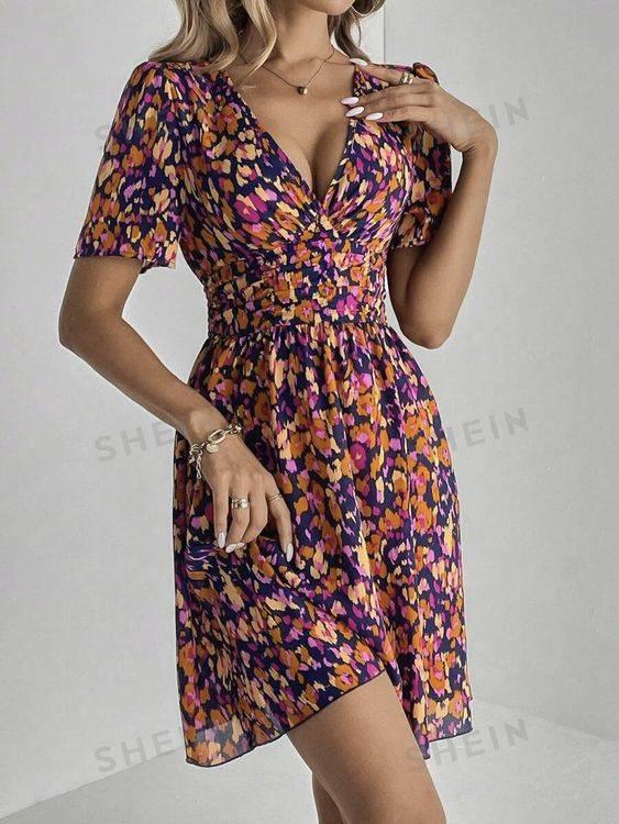 Paars-oranje jurk van Shein - Maat tall XL, Verzenden, Oranje