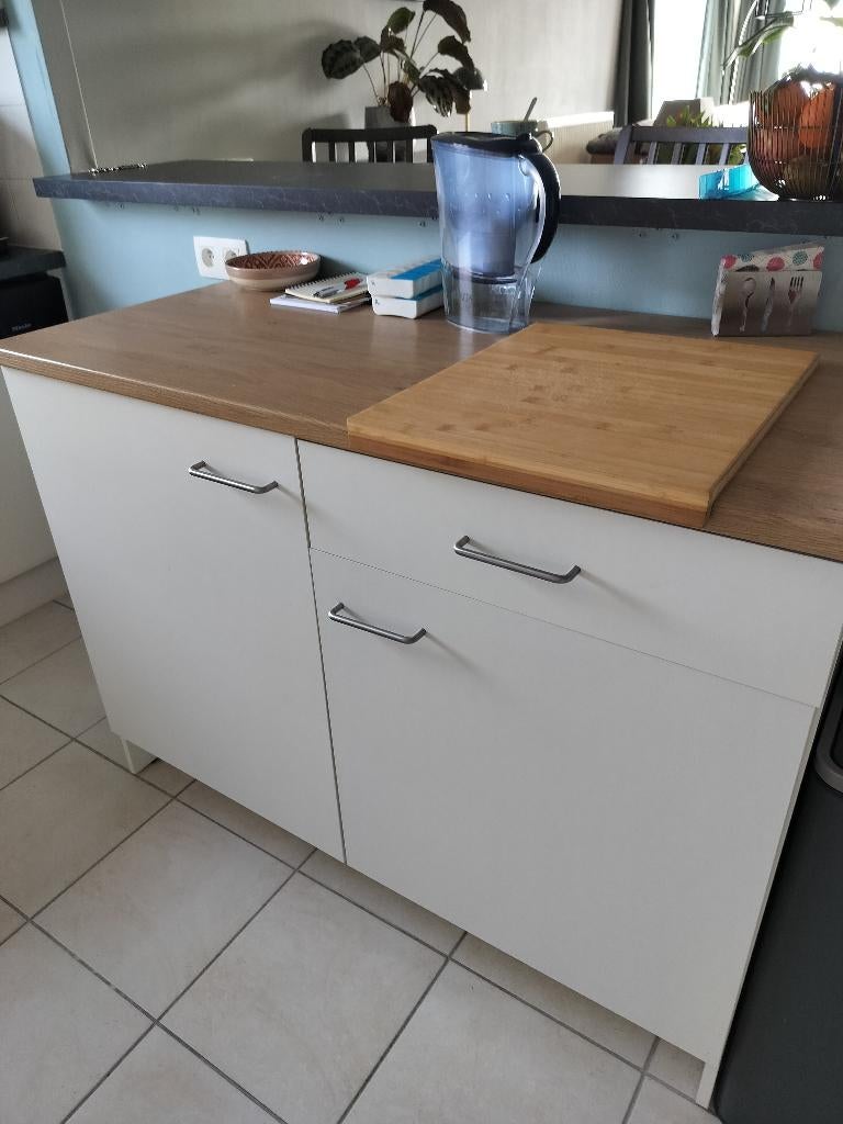 Lage keuken(onder)kast - Ikea - B:122cm-H:91cm-D:61cm, Huis en Inrichting, Keuken | Keukenelementen, Ophalen, 100 tot 150 cm, Wit