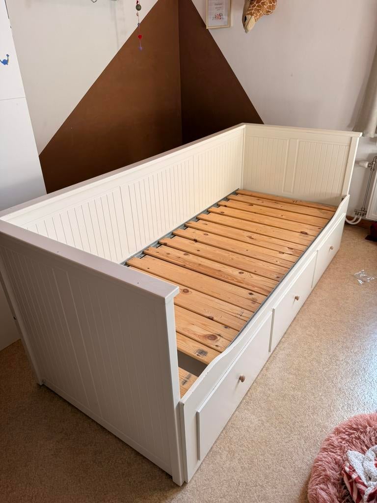 Lit extensible Ikea Hemnes avec tiroirs., Maison & Meubles, Chambre à coucher | Lits, Utilisé, Une personne, 80 cm, 200 cm, Bois