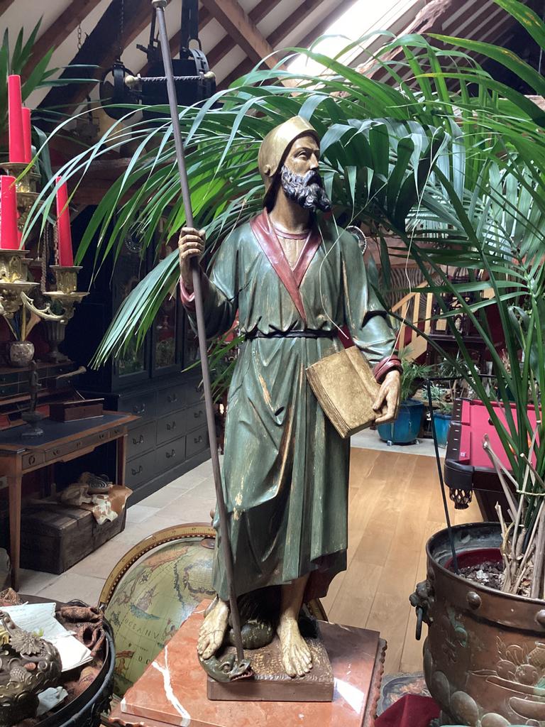 Statue religieuse de dragon, saint, armurier, bois, Enlèvement