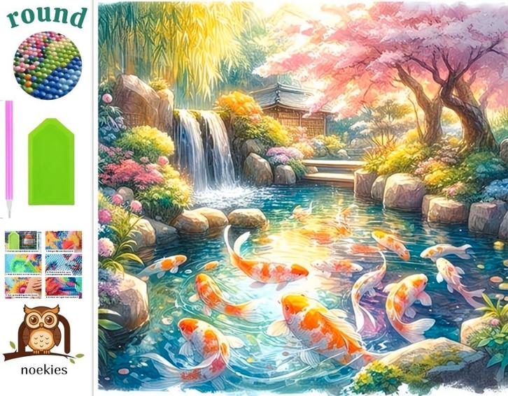 Peinture au diamant n 588, carpes koï de jardin japonais, 4, Hobby & Loisirs créatifs, Bricolage, Neuf, Bricolage, Envoi