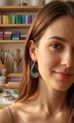 Boucles d'oreilles en pâte polymère à la mode, Bijoux, Sacs & Beauté, Boucles d'oreilles, Autres matériaux, Noir, Envoi, Neuf