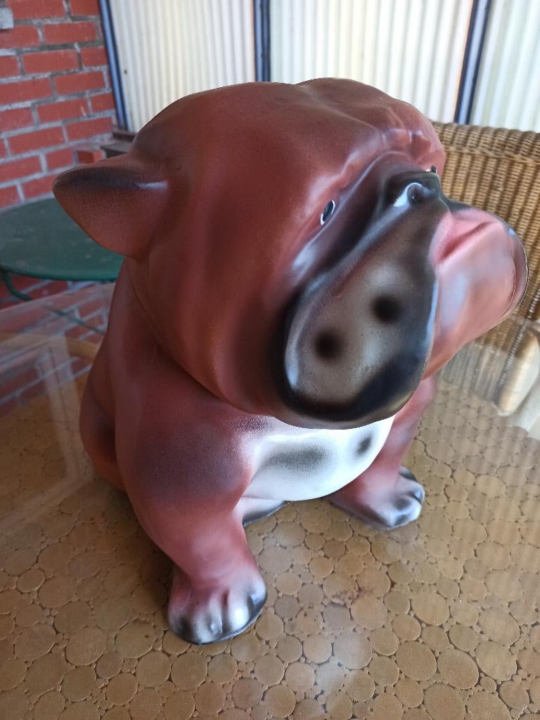 engelse bulldog zit, Ophalen, Nieuw, Kunststof, Dierenbeeld