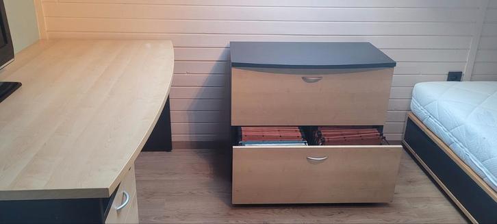 Bureau,  documentenkast en ladenblok op wieltjes, Huis en Inrichting, Bureaus, Bureau, Ophalen