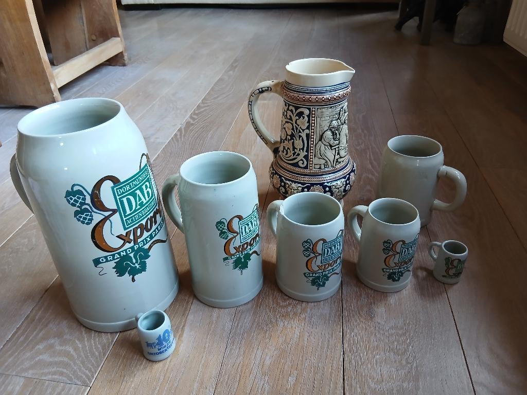 collection de 8 chopes à bière, Collections, Enlèvement, Chope(s)