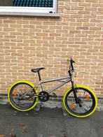 B’TWIN Wipe BMX - 20 inch - Zilvergrijs met Fluo Gele banden, Ophalen, Gebruikt, Staal, Stuur 360° draaibaar