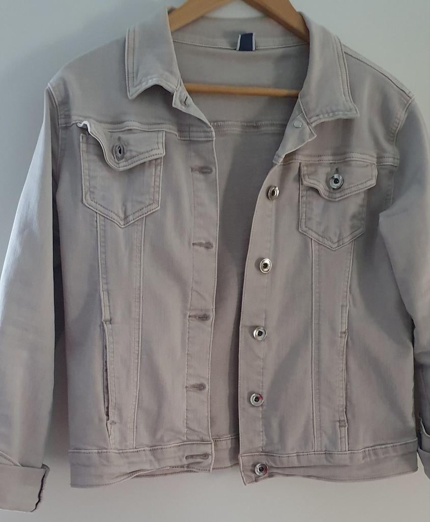 Gilet en jean de couleur grise !, Taille 38/40 (M), Beige, Comme neuf, Manteau