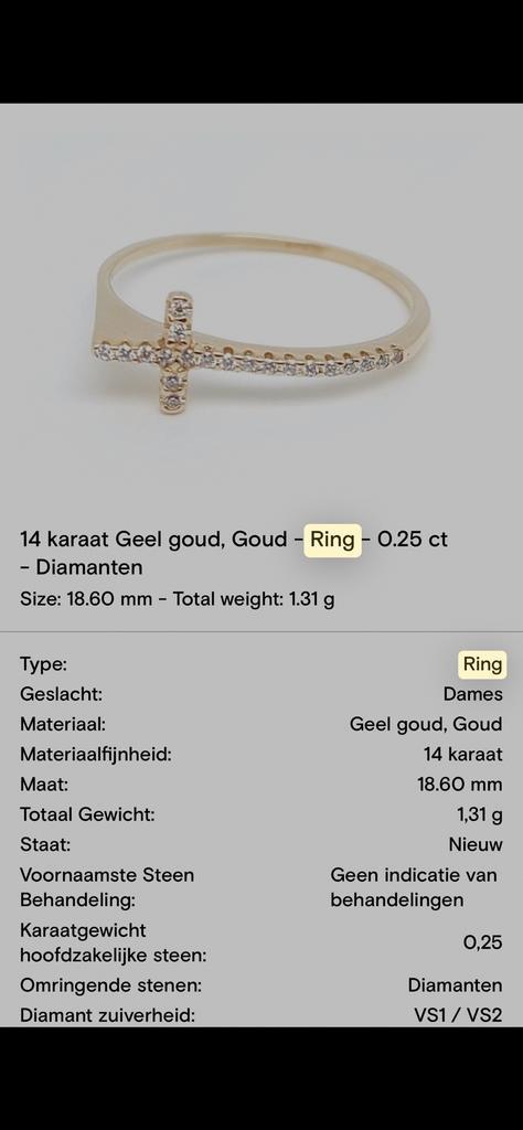 2 mooie ringen, Handtassen en Accessoires, Ringen, Nieuw, Dame of Heer, Goud, Ophalen of Verzenden