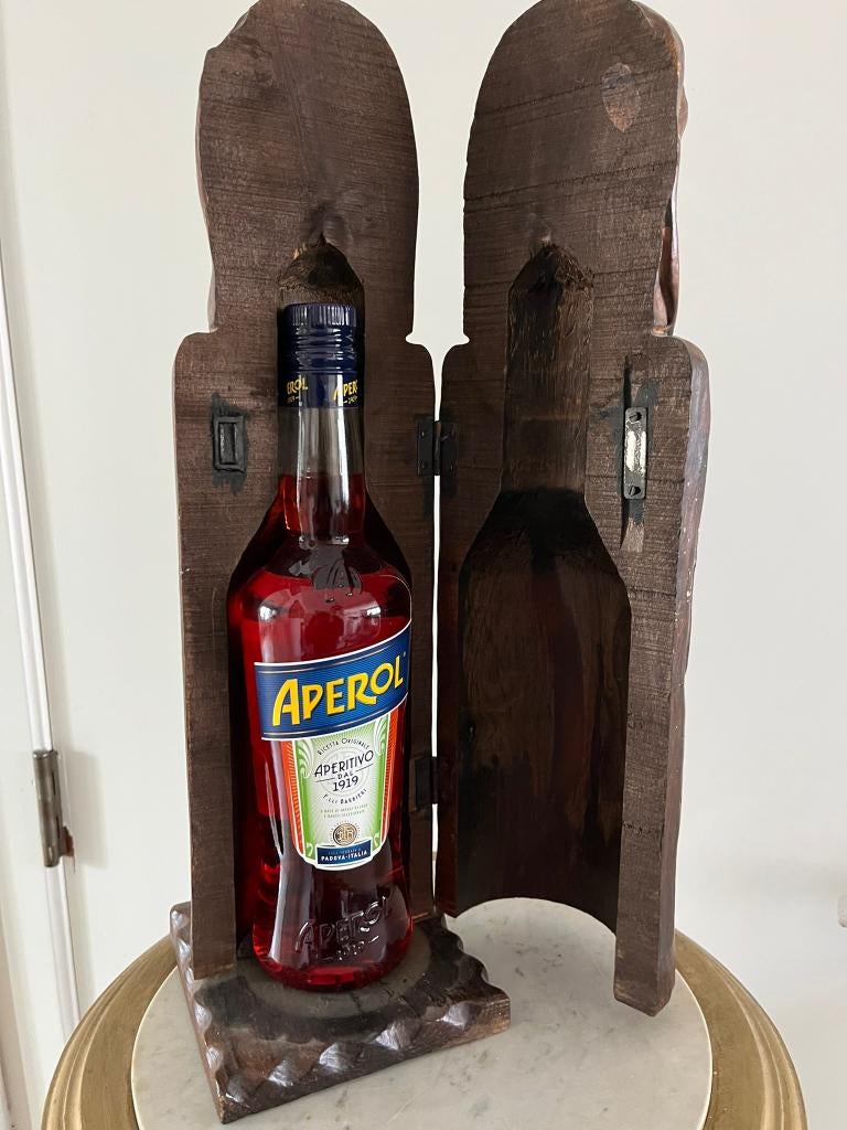 Houten figuur om fles in te verstoppen, Ophalen of Verzenden