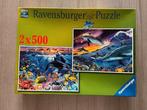 Boîte à puzzle Ravensburger 2 x 500 pièces (NR1896a), Enlèvement ou Envoi, 500 à 1500 pièces, Comme neuf, Puzzle