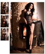 Chemise de nuit en lingerie transparente avec argent neuf, ANDERE, Envoi, Noir, Autres types