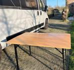 Kampeertafel 120 x 72 x 70 cm, bamboe blad, Ophalen, Zo goed als nieuw, Campingtafel
