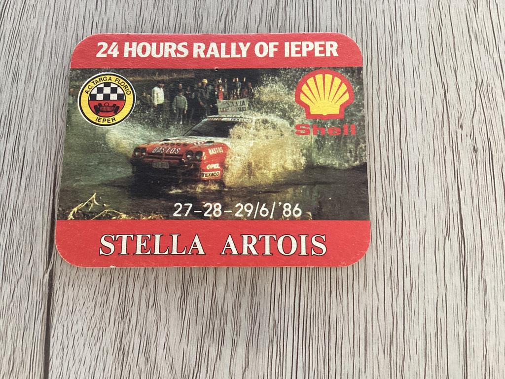 24 hours Rally of Ieper 1986, Collections, Marques de bière, Enlèvement ou Envoi, Comme neuf, Sous-bock, Stella Artois