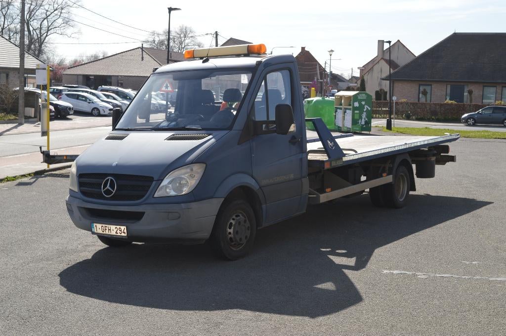 Mercedes Takelwagen met schuifplateau, Euro 5, Stof, Zwart, Blauw