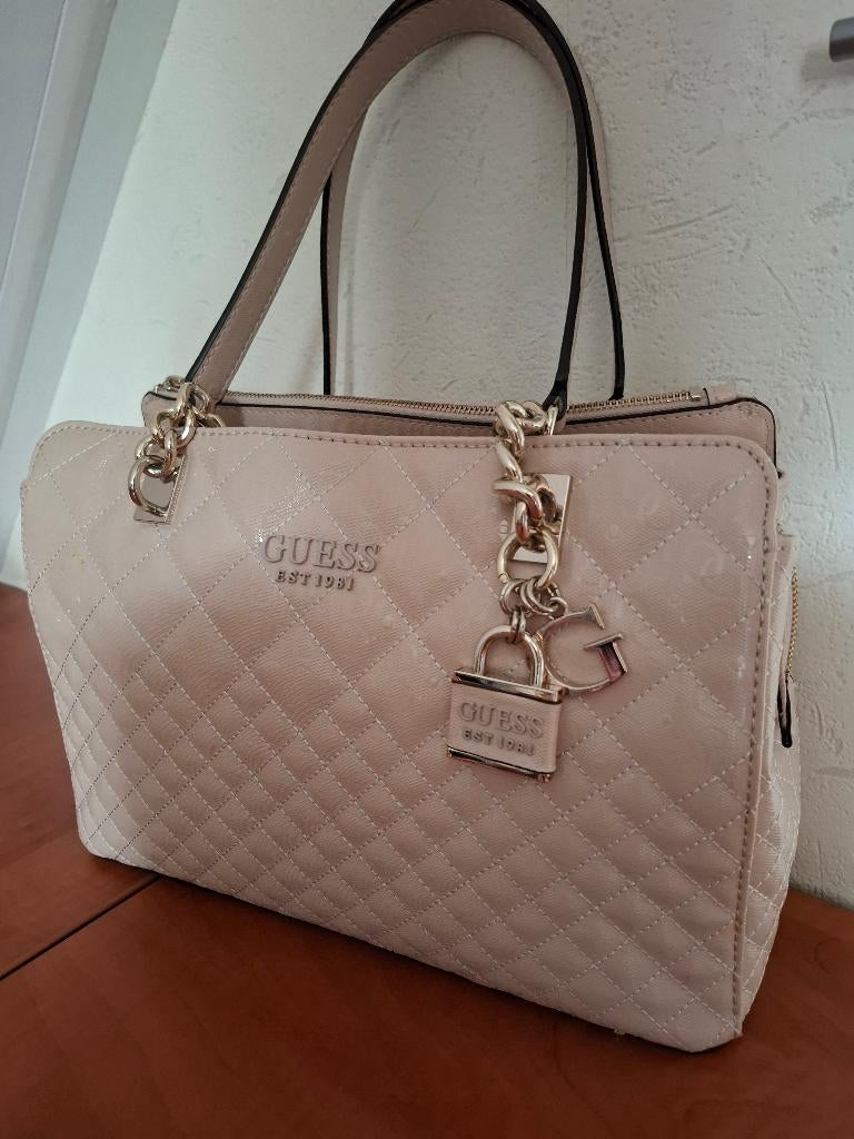 Handtas Guess, Ophalen, Gebruikt, Beige, Handtas