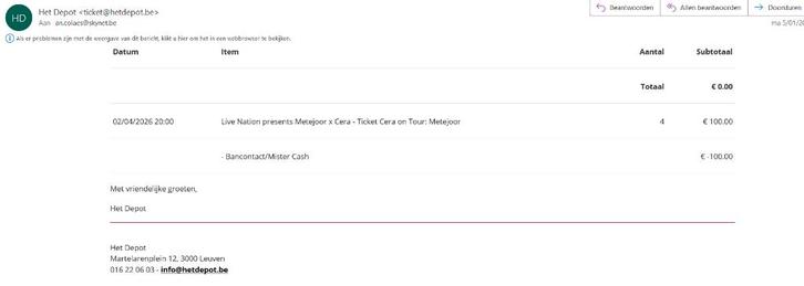 metejoor 2 tickets, Tickets & Billets, Concerts | Chanson française, Deux personnes, Avril, Autres types