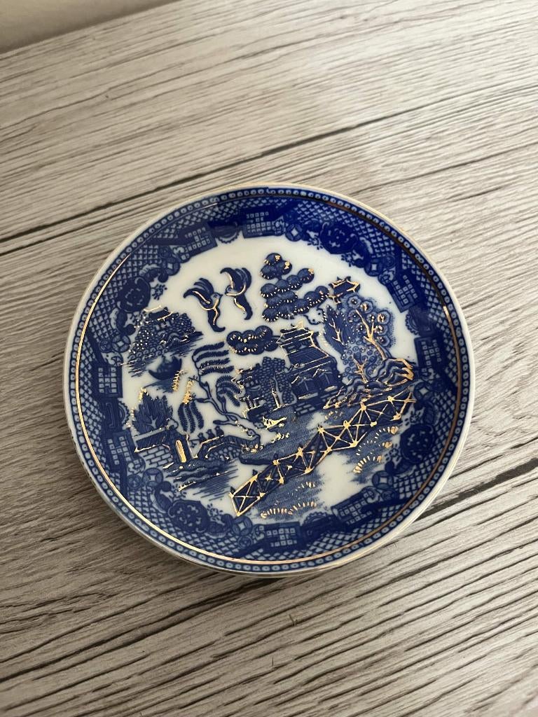 Vintage blue willow Chinees klein bordje, Antiek en Kunst, Verzenden