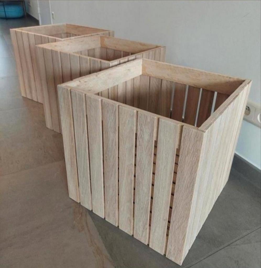 Strak en stijlvolle eiken massieve plantenbakken, Ophalen