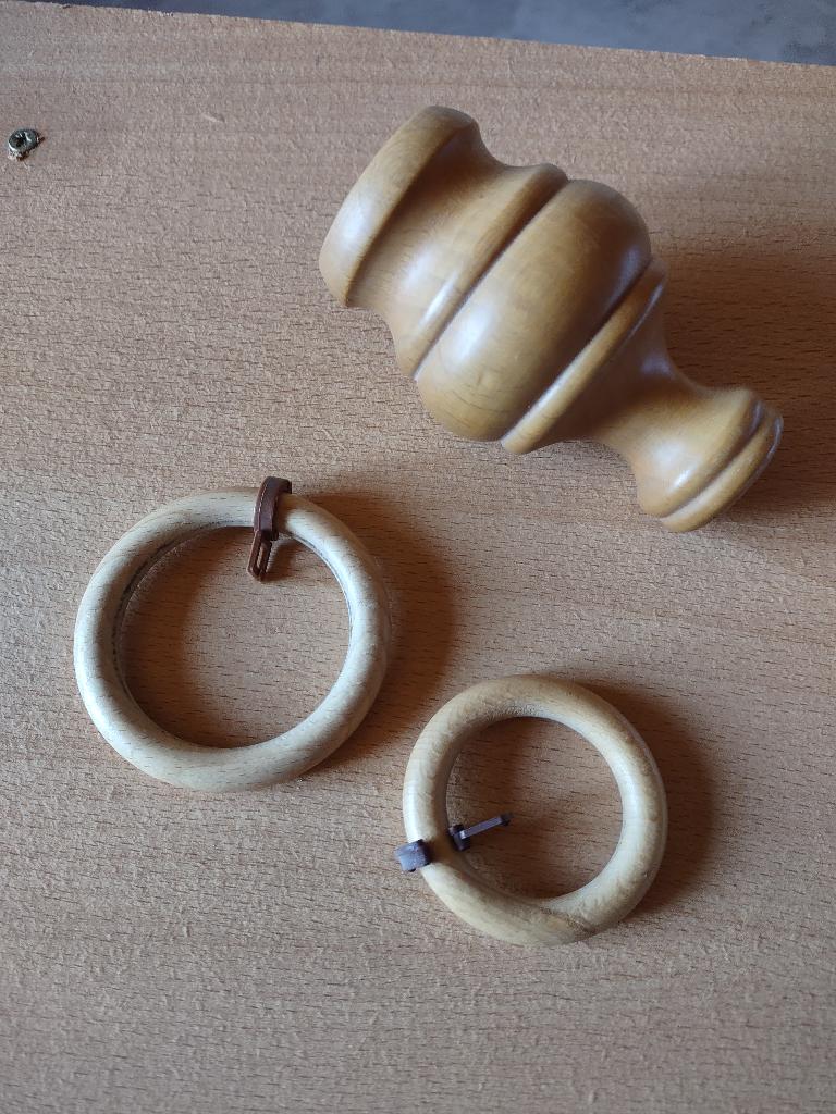 gordijnstokken, Ophalen, Gebruikt, Beige, Houten