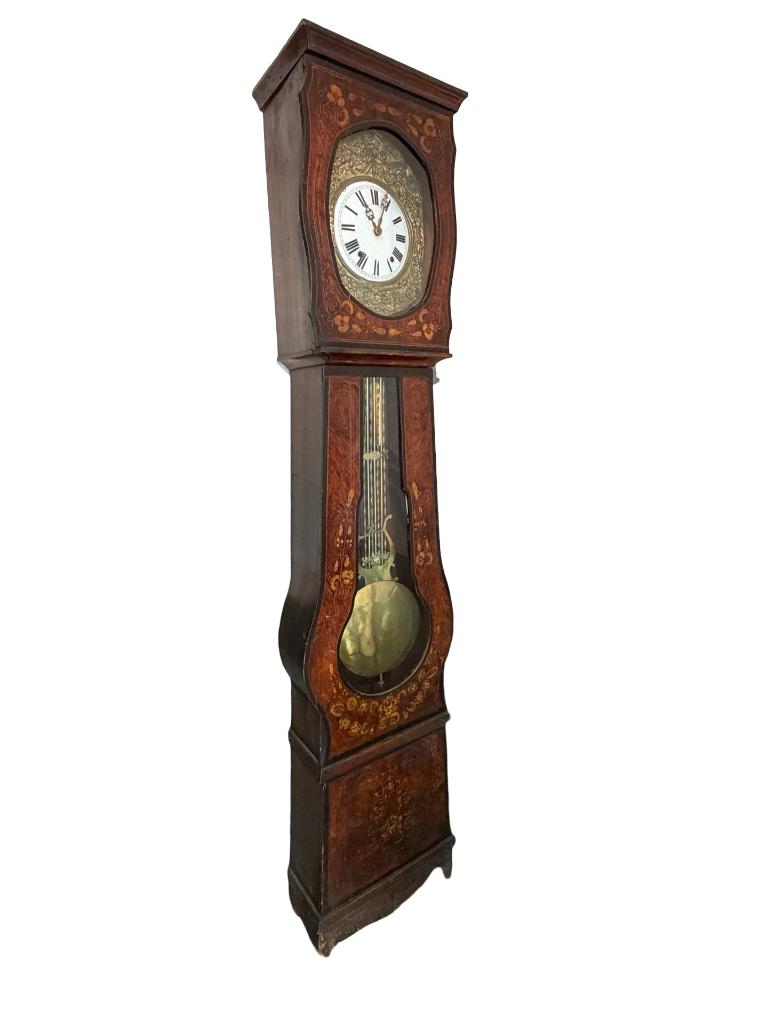 Grande horloge comtoise ancienne décor peint – XIXe siècle, Enlèvement