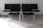 6 lederen Desalto Sand Design Stoelen SETPRIJS, Huis en Inrichting, Stoelen, Ophalen, Zwart, Leer