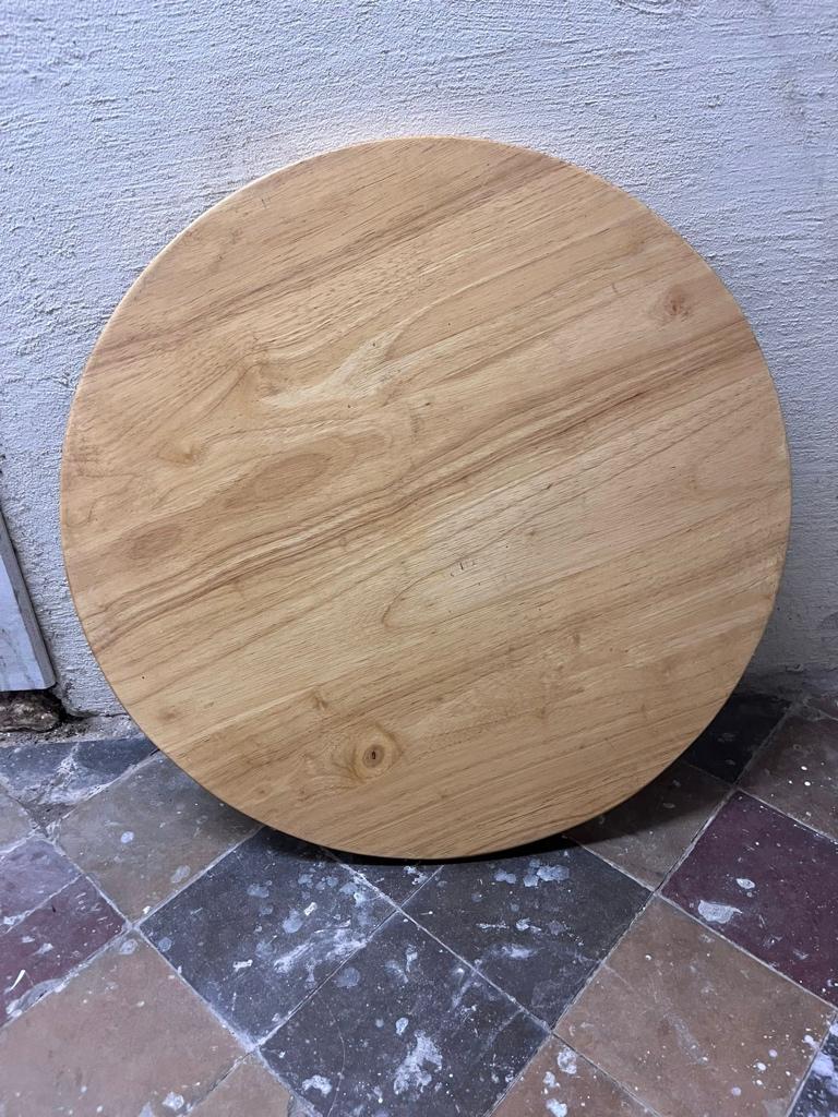Houten tafelblad 60 cm, Huis en Inrichting, Tafels | Bijzettafels, Ophalen, Gebruikt, Rond, Hout