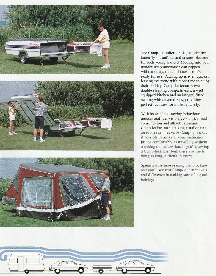 Camplet Concorde vouwwagen Deense makelij, Caravans en Kamperen, Vouwwagens, Camp-Let, tot en met 4, Meerkleurig, Ophalen