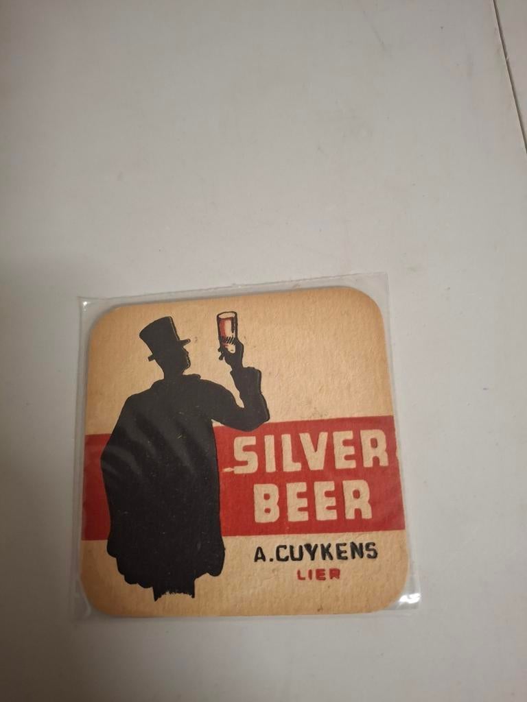 Oud bierviltje silver beer cuykens lier, Verzamelen, Biermerken, Ophalen of Verzenden
