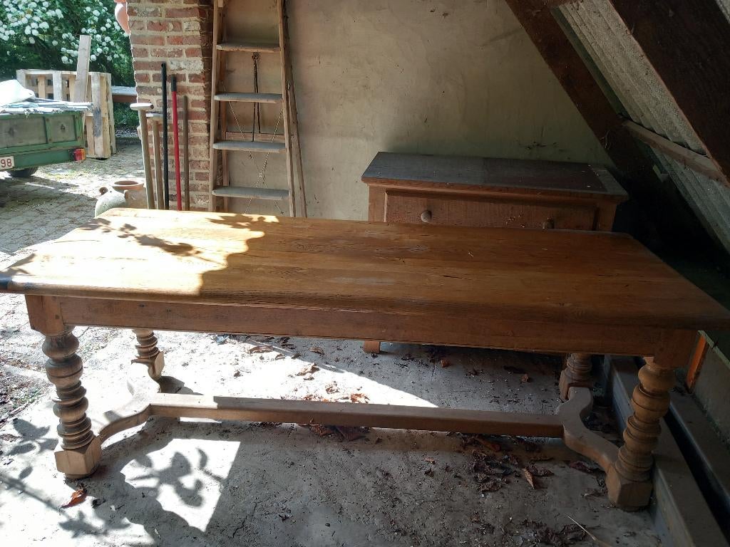 Eiken eettafel, Huis en Inrichting, Ophalen, Gebruikt, 200 cm of meer, 50 tot 100 cm