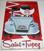 Citroën 2CV : Metalen Bord Citroën 2CV - Saint Tropez, Verzamelen, Verzenden, Nieuw, Auto's
