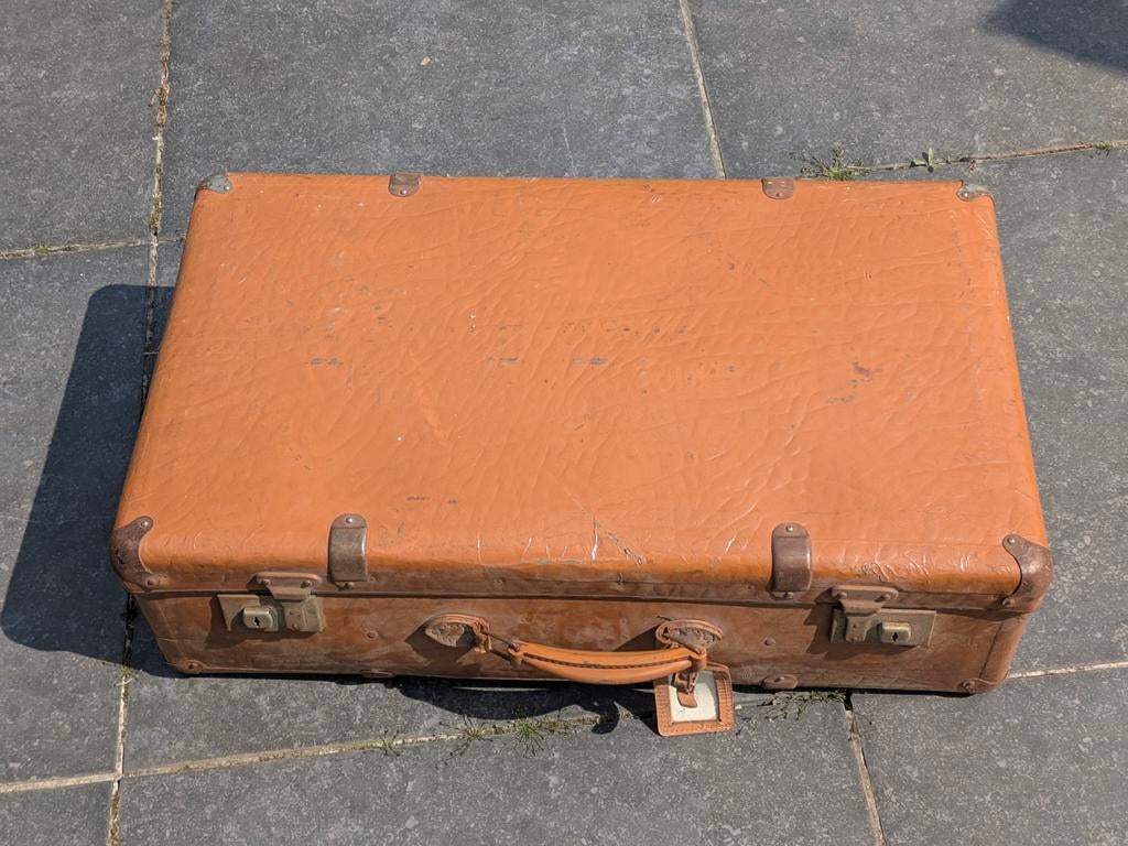 Valise vintage | grande mallette Pioneer marron originale de, Enlèvement