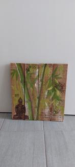 Houten wanddecoratie met boeddha en bamboo, Maison & Meubles, Accessoires pour la Maison | Décorations murale, Enlèvement ou Envoi
