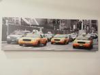 Cadre (format paysage) Taxis New-York 90X30, Maison & Meubles, Accessoires pour la Maison | Cadres, Comme neuf, 75 à 100 cm, Bois