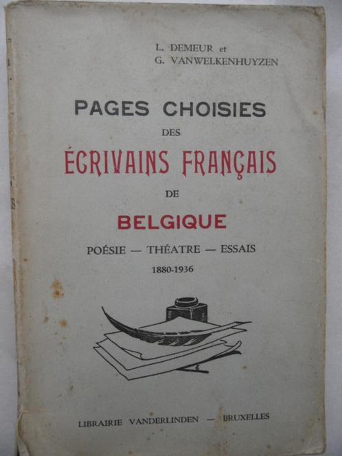 Pages choix des écrivains français de Belgique, Livres, Langue | Français, Utilisé, Fiction, Enlèvement ou Envoi
