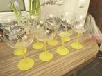 8 x verre ballon pied jaune Schweppes , EN VERRE,, Verzamelen, Glas en Drinkglazen, Ophalen, Zo goed als nieuw, Frisdrankglas