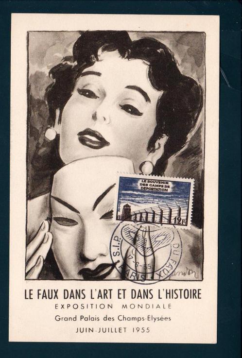 Carte expo "Le faux dans l'art et dans l'histoire"Paris 1955, Verzamelen, Postkaarten | Buitenland, 1940 tot 1960, Verzenden
