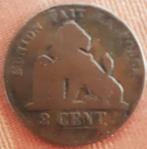 BELGIUM : 2 CENTIMES 1835 KM 4.2, Postzegels en Munten, Verzenden, Brons, Losse munt