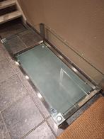Glazen salontafel, Huis en Inrichting, Tafels | Salontafels, Ophalen, Gebruikt, 100 tot 150 cm, 50 tot 100 cm