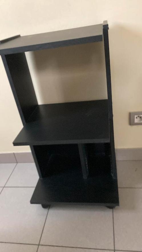 Zwart kastje in hout met 3 legplanken, Huis en Inrichting, Kasten | Boekenkasten, Zo goed als nieuw, Ophalen of Verzenden