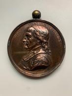 Mooie bronzen medaille Joost Van Den Vondel -1887 -Antwerpen, Antiek en Kunst, Ophalen of Verzenden