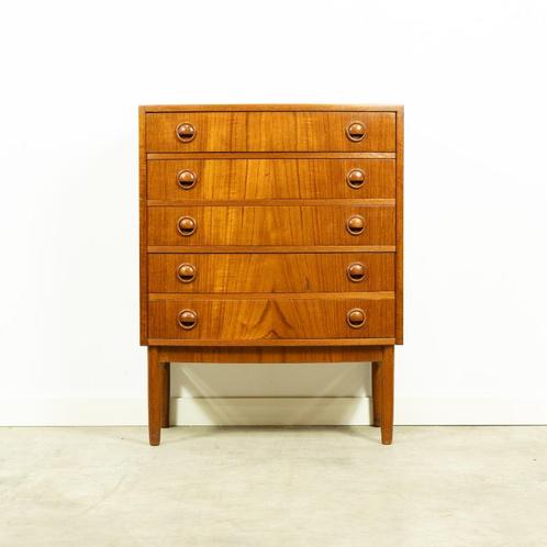 Prachtige vintage ladekast (Kai Kristiansen), Huis en Inrichting, Kasten | Ladekasten, Gebruikt, Teakhout, 5 laden of meer, Ophalen of Verzenden